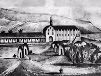 Drawing of the Mission San Gabriel